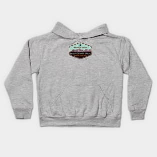 Pacific Crest Trail - California Oregon Washington - colorful trail hiking badge Kids Hoodie